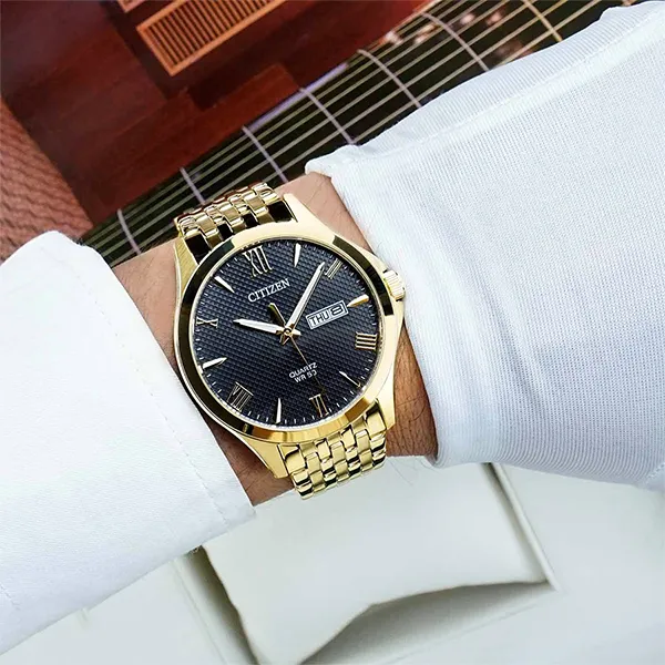 Đồng Hồ Nam Citizen Quartz Black Dial Watch BF2022-55H Màu Đen Vàng - Đồng hồ - Vua Hàng Hiệu