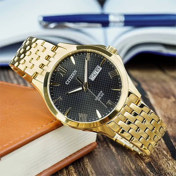 Đồng Hồ Nam Citizen Quartz Black Dial Watch BF2022-55H Màu Đen Vàng - Đồng hồ - Vua Hàng Hiệu