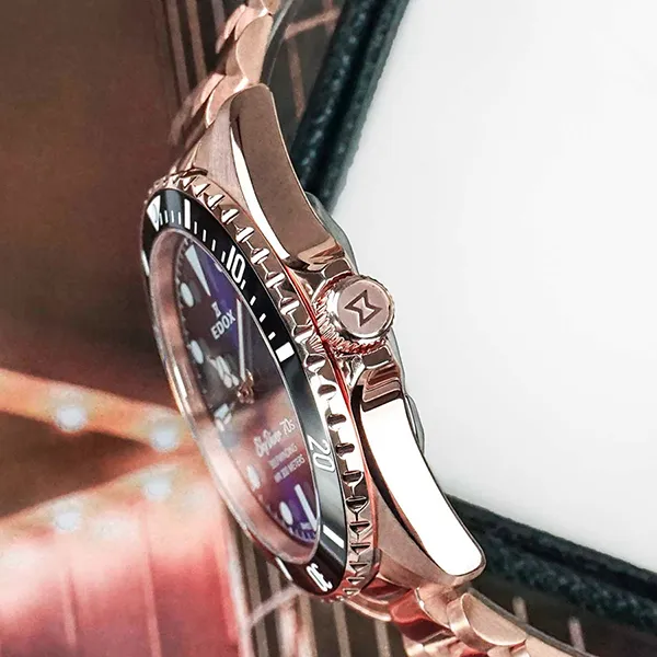 Đồng Hồ Nam Edox Watch Skydiver 80112-37RNM-BUI Màu Xanh/ Vàng Hồng