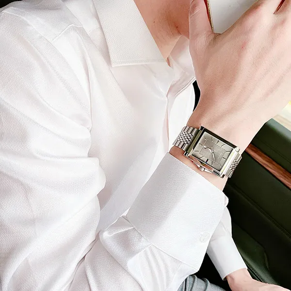 Đồng Hồ Nam Gucci 138 G-Timeless Square Brown Watch YA138402 Màu Bạc - Đồng hồ - Vua Hàng Hiệu