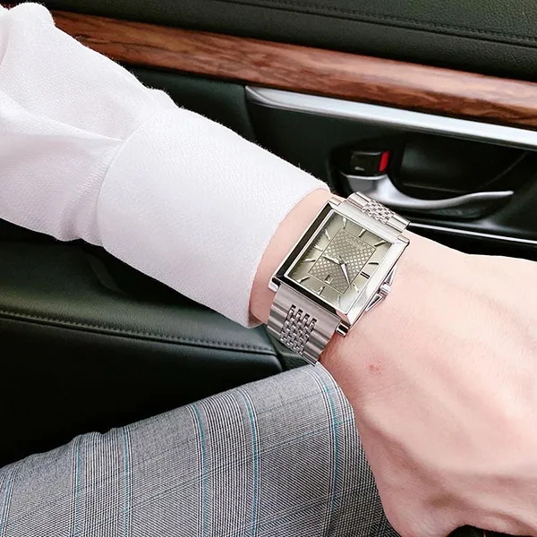 Đồng Hồ Nam Gucci 138 G-Timeless Square Brown Watch YA138402 Màu Bạc - Đồng hồ - Vua Hàng Hiệu
