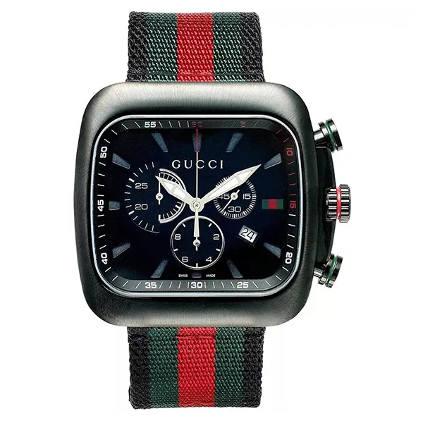 Đồng Hồ Nam Gucci Coupe Swiss Green Nylon Watch 44mm YA131202 Màu Xanh Đen - Đồng hồ - Vua Hàng Hiệu