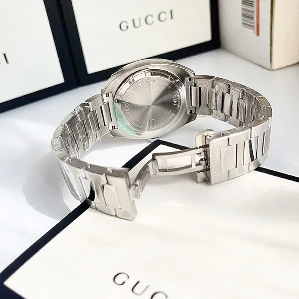 Đồng Hồ Nam Gucci Quartz YA142301 Màu Bạc Đen