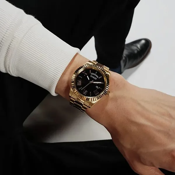 Đồng Hồ Nam Guess Connoisseur Day/Date Watch 42mm GW0265G3 Màu Đen Vàng