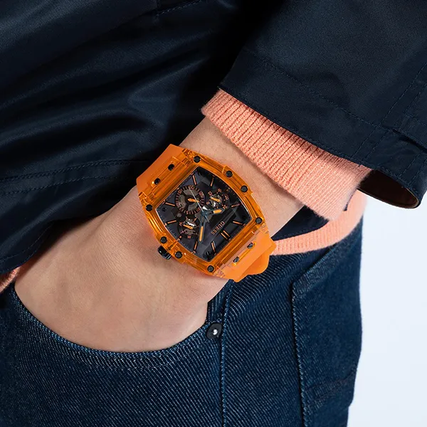 Đồng Hồ Nam Guess Phoenix Orange Watch GW0203G10 Màu Cam Đen