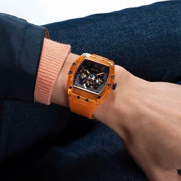 Đồng Hồ Nam Guess Phoenix Orange Watch GW0203G10 Màu Cam Đen