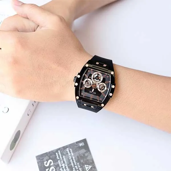 Đồng Hồ Nam Guess Quartz Nylon & Silicone Strap Chronograph GW0203G8 Màu Đen - Đồng hồ - Vua Hàng Hiệu