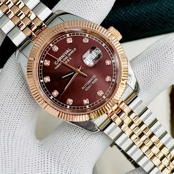 Đồng Hồ Nam Carnival Automatic Watch 8131G-CH-N Màu Bạc Vàng Hồng