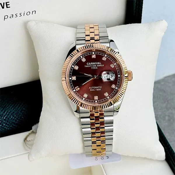 Đồng Hồ Nam Carnival Automatic Watch 8131G-CH-N Màu Bạc Vàng Hồng