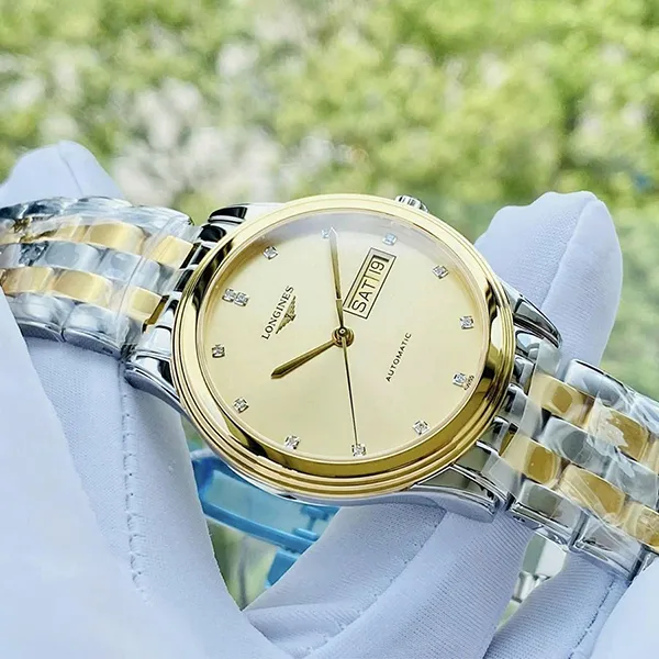 Đồng Hồ Nam Longines Automatic L4.899.3.37.7 Màu Vàng Bạc - Đồng hồ - Vua Hàng Hiệu