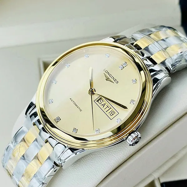 Đồng Hồ Nam Longines Automatic L4.899.3.37.7 Màu Vàng Bạc - Đồng hồ - Vua Hàng Hiệu