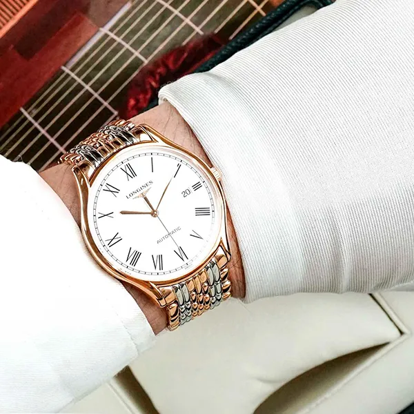Đồng Hồ Nam Longines Lyre L4.960.1.11.7 (L49601117) Màu Bạc Phối Vàng Hồng - Đồng hồ - Vua Hàng Hiệu