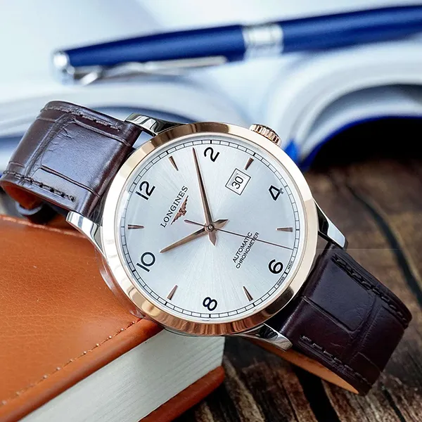 Đồng Hồ Nam Longines Record Collection Demi 18K L2.821.5.76.2 Màu Nâu Trắng