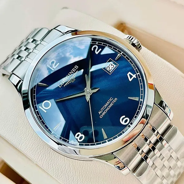 Đồng Hồ Nam Longines Record Watch L2.820.4.96.6 Màu Bạc/Xanh