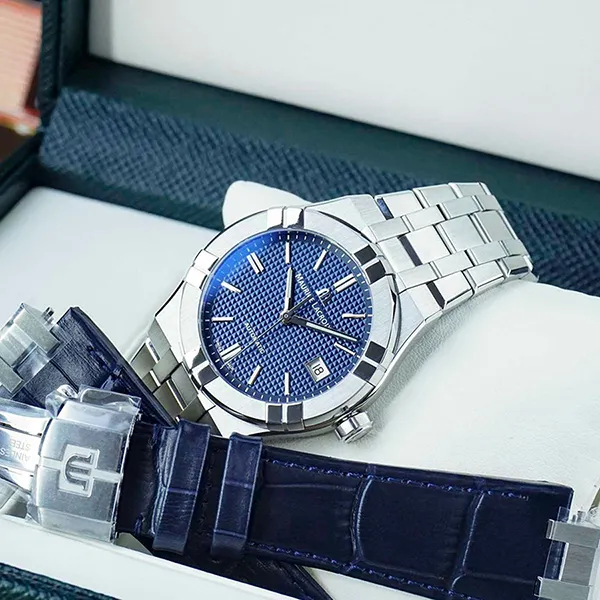 Đồng Hồ Nam Maurice Lacroix Aikon AI6007-SS002-430-2 (Kèm Dây Da) Màu Bạc Xanh - Đồng hồ - Vua Hàng Hiệu