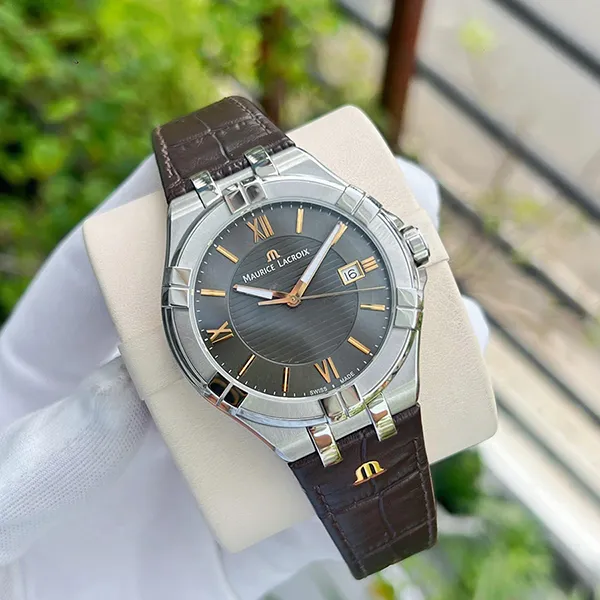Đồng Hồ Nam Maurice Lacroix Aikon Quartz AI1008-SS001-333-1 (AI1008SS0013331) Màu Nâu Bạc - Đồng hồ - Vua Hàng Hiệu