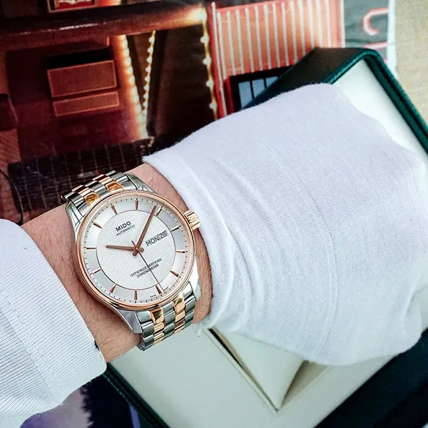 Đồng Hồ Nam Mido Belluna Watch M001.431.22.031.92 Màu Demi (Vàng Hồng - Bạc)