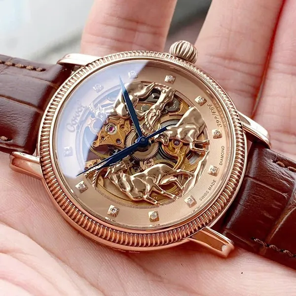 Đồng Hồ Nam Ogival OG358.33AGR-GL Màu Nâu/ Vàng Hồng