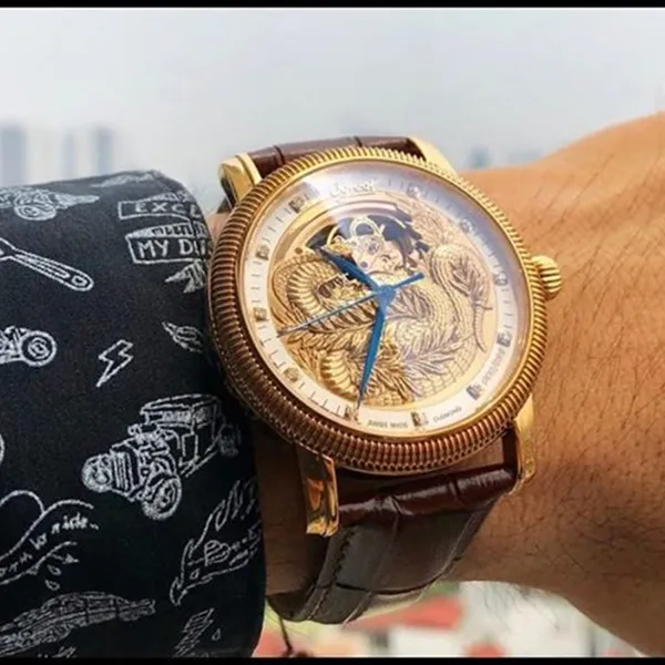 Đồng Hồ Nam Ogival OG358.56AG42R-GL Màu Nâu Vàng