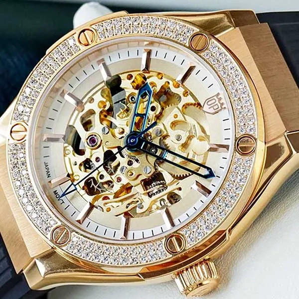 Đồng Hồ Nam Olym Pianus Fusion Skeleton OP990 45.24ADGR GL-T Màu Đen - Vàng