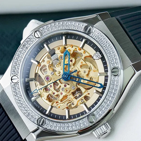 Đồng Hồ Nam Olym Pianus Fusion Skeleton OP990-45.24ADGS-GL-D Màu Bạc Đen