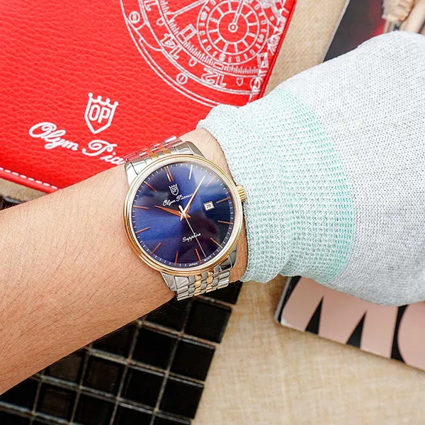 Đồng Hồ Nam Olym Pianus OP5738MSR-X Màu Xanh Bạc