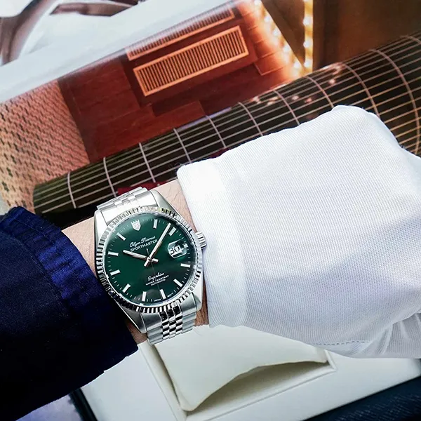 Đồng Hồ Nam Olym Pianus Watch OP89322AGS-XLT Màu Bạc/Xanh