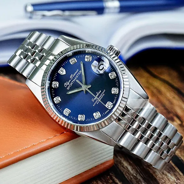 Đồng Hồ Nam Olym Pianus Watch OP89322AMS-X Màu Bạc/Xanh Lam