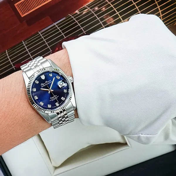 Đồng Hồ Nam Olym Pianus Watch OP89322AMS-X Màu Bạc/Xanh Lam