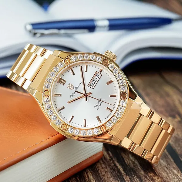 Đồng Hồ Nam Olym Pianus Watch OP990-45ADGR-T Màu Vàng Hồng