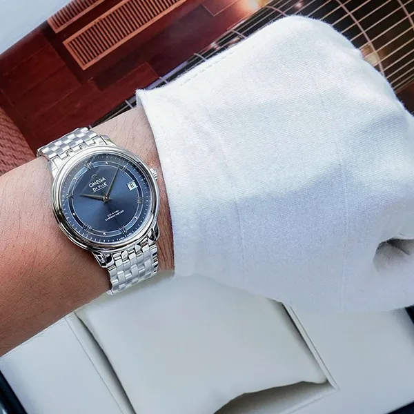 Đồng Hồ Nam Omega De Ville Prestige Co-Axial Automatic 424.10.37.20.03.002 Màu Bạc Xanh