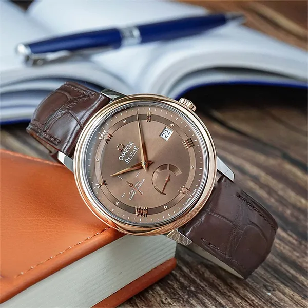Đồng Hồ Nam Omega Prestige Co-Axial Power Reserve 424.23.40.21.13.001 (42423402113001) Màu Nâu Vàng Hồng