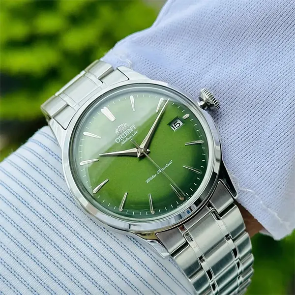 Đồng Hồ Nam Orient Bambino RA-AC0M09E30B Màu Bạc Xanh Lá