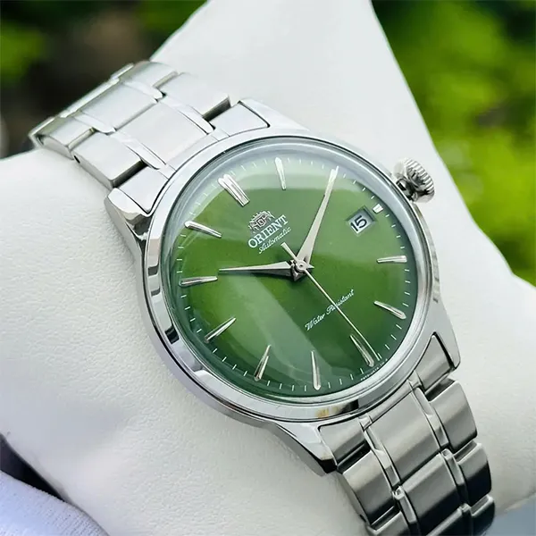 Đồng Hồ Nam Orient Bambino RA-AC0M09E30B Màu Bạc Xanh Lá