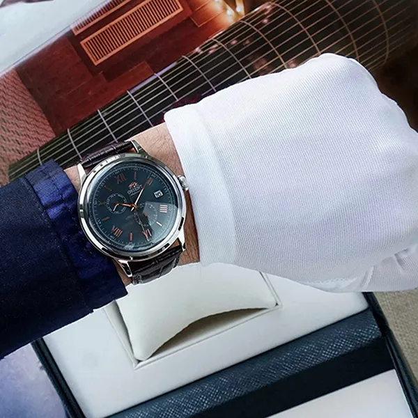 Đồng Hồ Nam Orient Bambino RN-AK0703E Màu Nâu Xanh