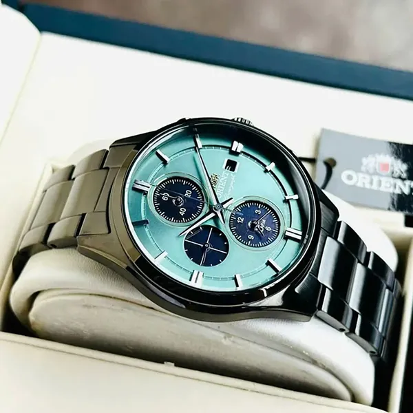 Đồng Hồ Nam Orient Contemporary Chronograph Solar RN-TY0001E Màu Xám Xanh