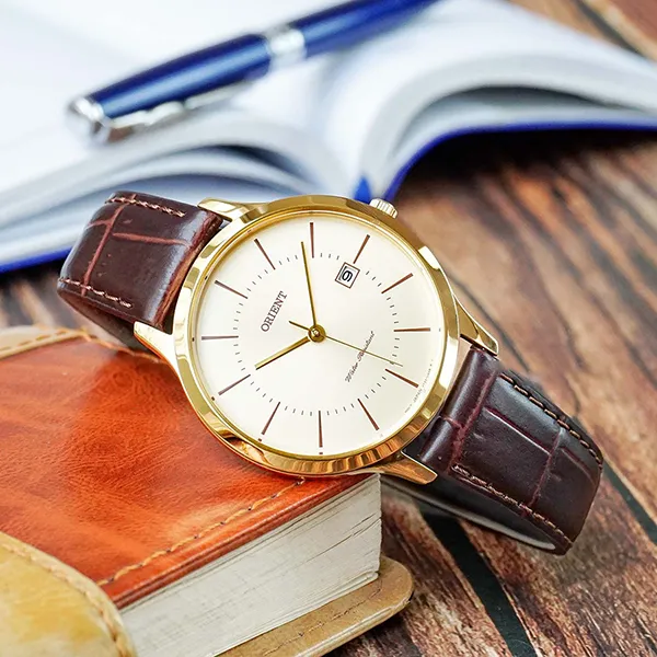 Đồng Hồ Nam Orient Quartz Watch RF-QD0003G10B BHQT Màu Nâu/Vàng