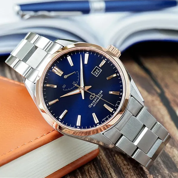 Đồng Hồ Nam Orient Star Automatic Watch RE-AU0406L00B-BHQT Màu Bạc/Xanh