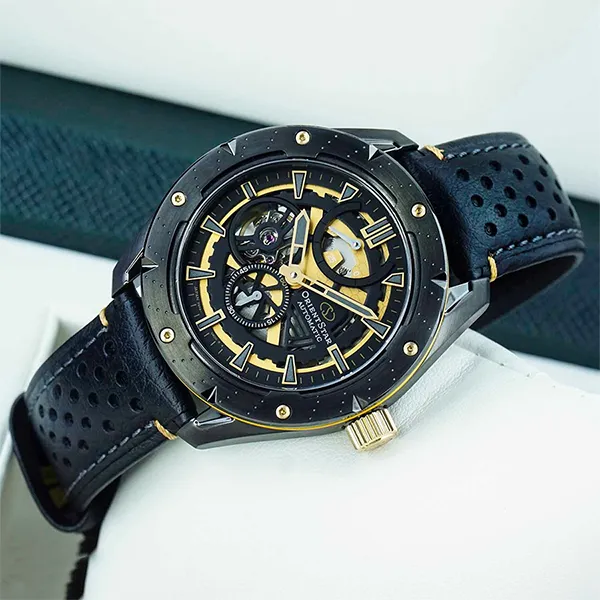 Đồng Hồ Nam Orient Star Avant Garde Skeleton RK-AV0A05B Màu Đen Vàng