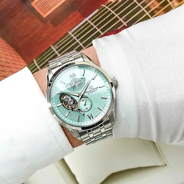 Đồng Hồ Nam Orient Star Layered Skeleton RE-AV0B11E00B Màu Xanh Bạc