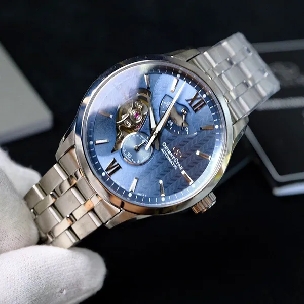 Đồng Hồ Nam Orient Star Mechanical Contemporary Orient Star Contemporary Layered Skeleton RK-AV0B08L (RE-AV0B08L00B) Màu Bạc Xanh