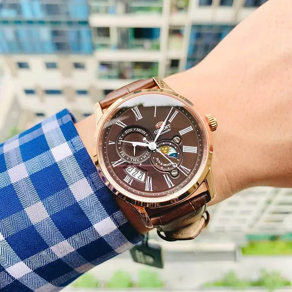Đồng Hồ Nam Orient Sun And Moon Gen 3 RN-AK0002Y (FAK00003T0) Màu Nâu Đen