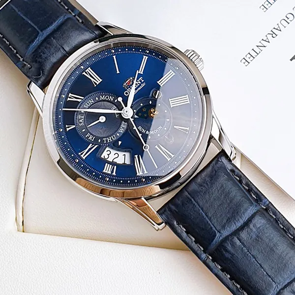 Đồng Hồ Nam Orient Sun And Moon Gen 3 RN-AK0004L (SAK00005D0) Màu Xanh Navy