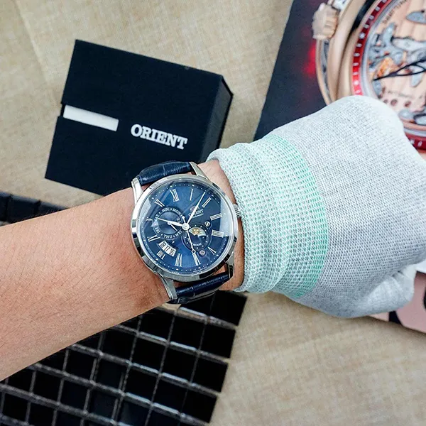 Đồng Hồ Nam Orient Sun And Moon Gen 3 RN-AK0004L (SAK00005D0) Màu Xanh Navy
