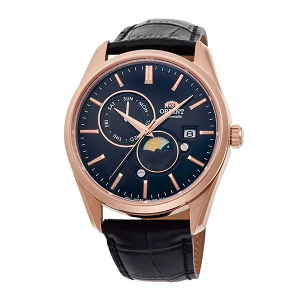 Đồng Hồ Nam Orient Sun And Moon Gen 5 Bản 2021 RA-AK0309B10B (RA-AK0309B30B) Watch Màu Đen - Vàng Hồng