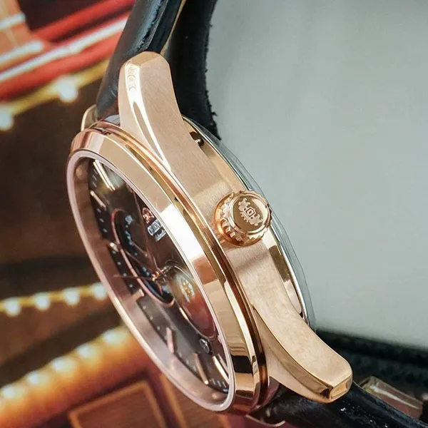 Đồng Hồ Nam Orient Sun And Moon Gen 5 Bản 2021 RA-AK0309B10B (RA-AK0309B30B) Watch Màu Đen - Vàng Hồng