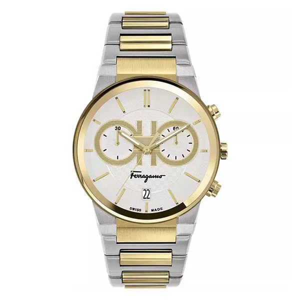 Đồng Hồ Nam Salvatore Ferragamo Sapphire Chronograph Watch SFME00821 Màu Vàng Bạc