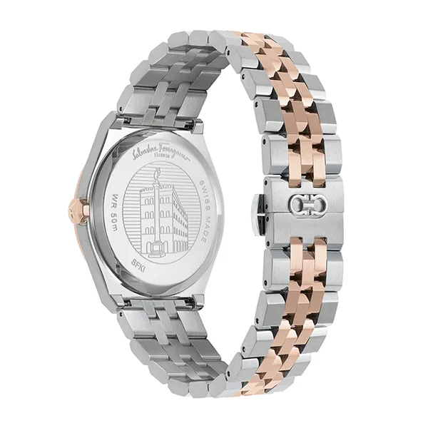 Đồng Hồ Nam Salvatore Ferragamo Vega New Bracelet Watch SFKI00323 Màu Bạc/Vàng Hồng