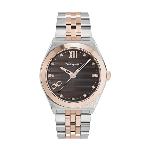Đồng Hồ Nam Salvatore Ferragamo Vega New Diamond Watch SFKI00423 Màu Demi Mặt Nâu
