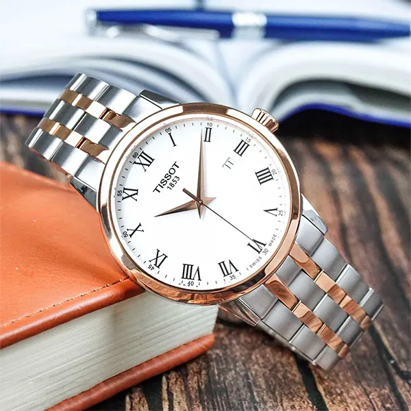 Đồng Hồ Nam Tissot Classic Dream T129.410.22.013.00 (T1294102201300) Màu Bạc Phối Vàng Hồng